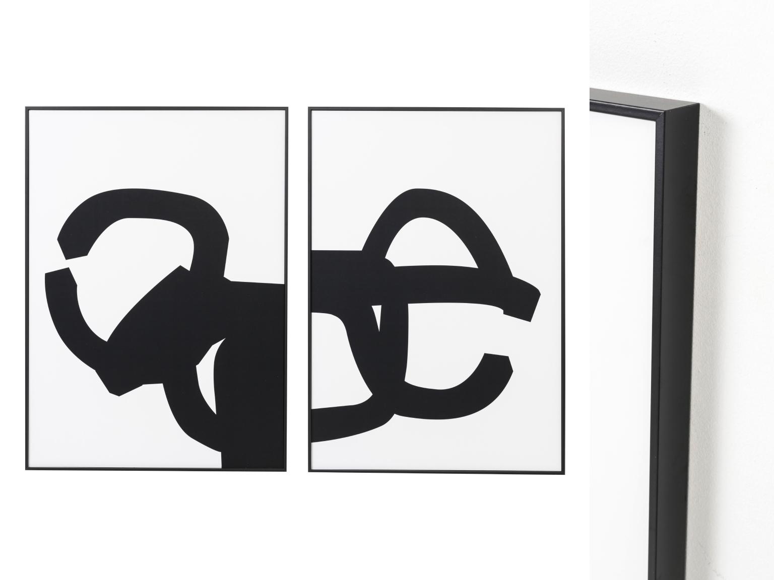 SET 2 LÁMINAS IMPRESAS 50X70CM. MARCO COLOR NEGRO