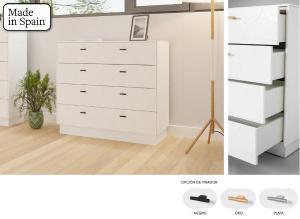 Cassettiera Fish Tail 4 C Laccata Bianca 102*90*42 cm