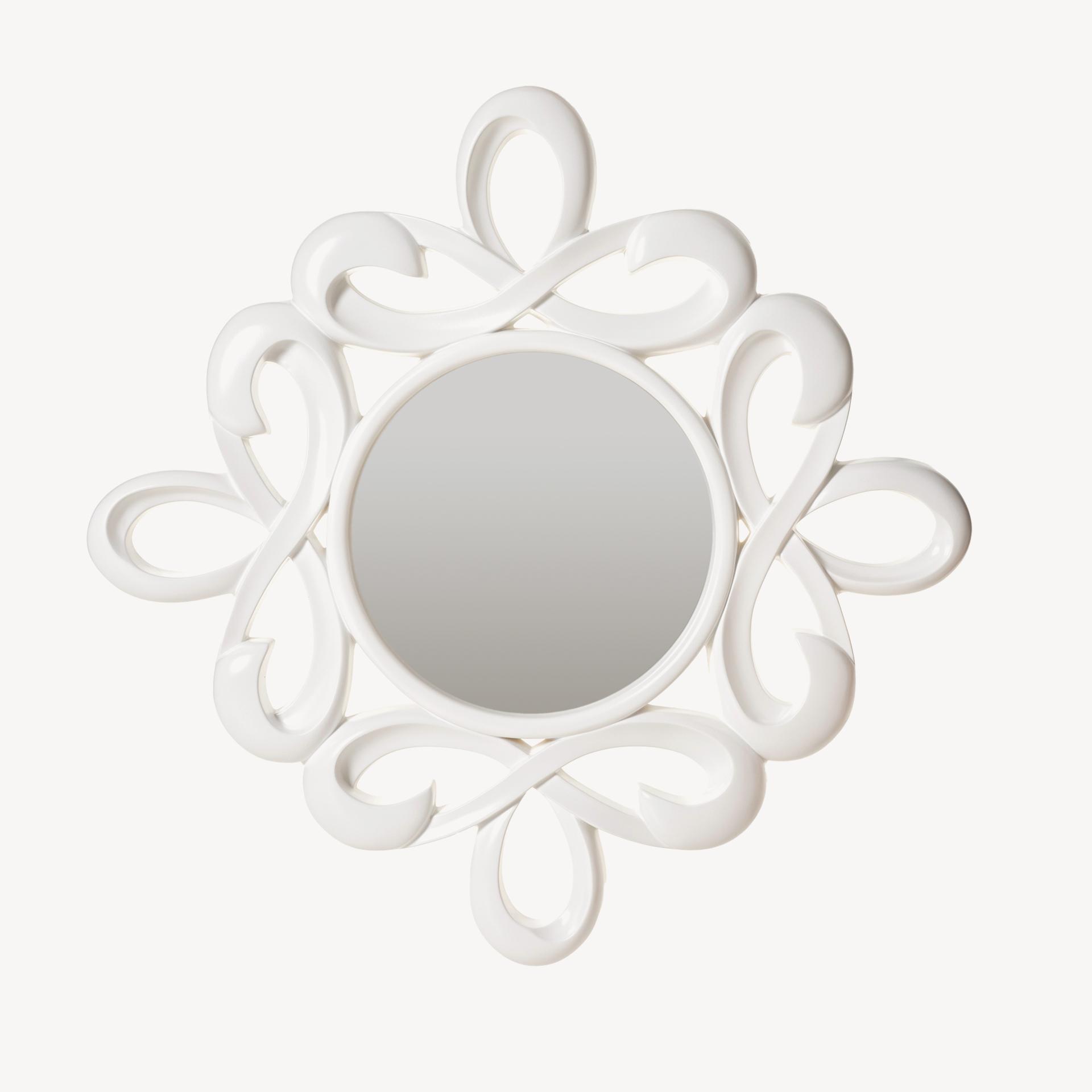 White resin mirror 100*100 cm