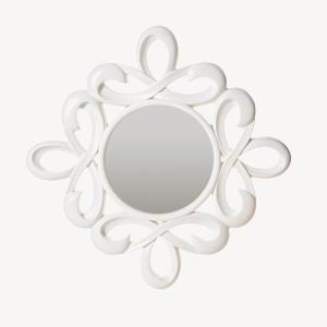 White resin mirror 100*100 cm