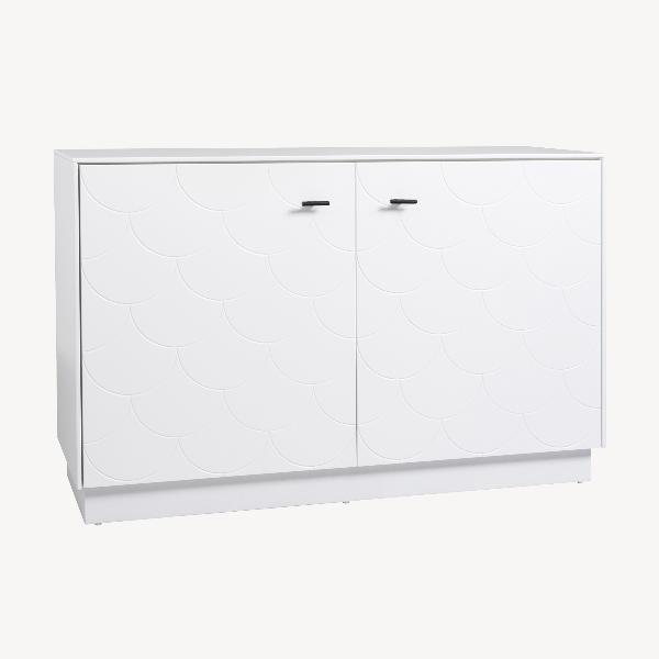 CONSOLA FISH TAIL 2 PUERTAS, VISAGRA FRENO 121*80.5*40 CM. LACADO BLANCO