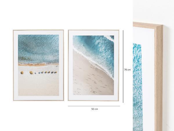 SET 2 LÁMINAS IMPRESAS 50X70CM. MARCO COLOR ROBLE
