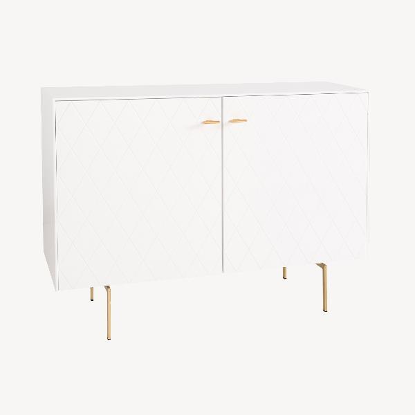 CONSOLA DIAMOND 2 PUERTAS, VISAGRA FRENO 121*80.5*40 CM. LACADO BLANCO