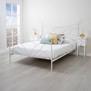 Cama completa forja cabecero recto 90 cm
