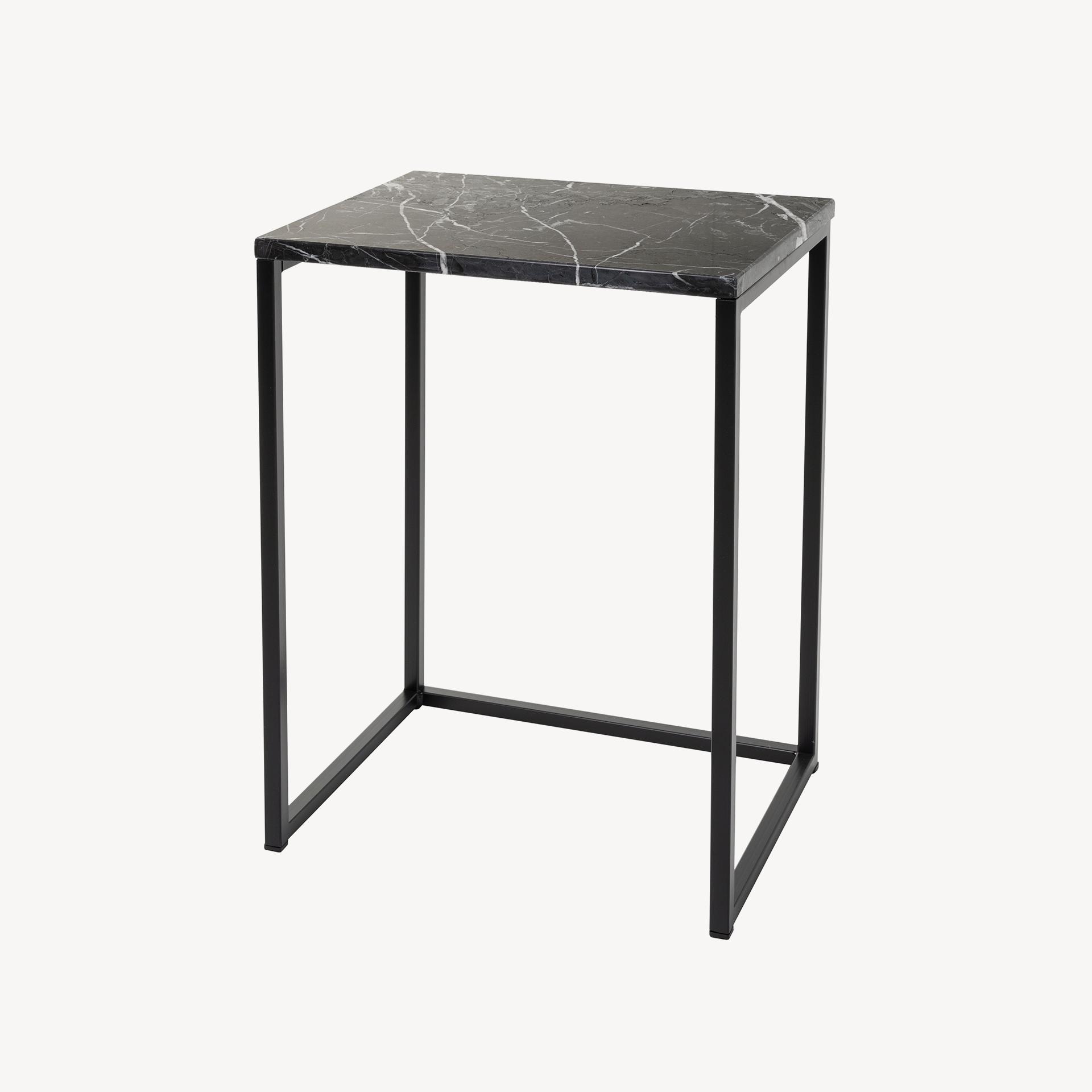 Mesita auxiliar metal y tapa marmol 58*40*30