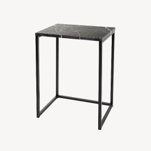 Mesita auxiliar metal y tapa marmol 58*40*30