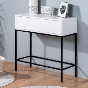 COMODA PUSH 4 C. LACADO BLANCO, BASE METAL ORO. 100*95*40 CM