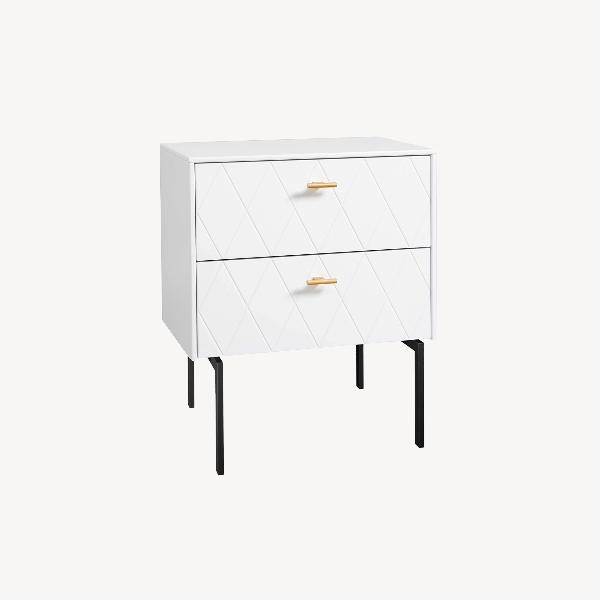MESITA DIAMOND 2 CAJONES, GUIA FRENO (ANCHO 51 CM) 51*50.5*34 CM. LACADO BLANCO