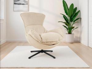Hans 360º swivel armchair. Beige upholstery.