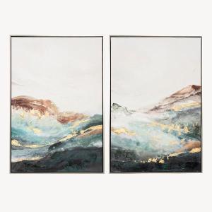 Set of 2 oil paintings with wooden frame 60*90 cm/unit.