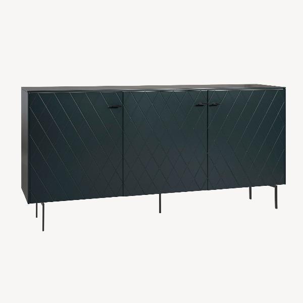 APARADOR DIAMOND 3 PUERTAS, VISAGRAS DE FRENO 182*90.5*40 CM. LACADO VERDE OSCURO