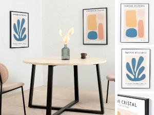 Set of 2 pictures with wooden frame 50*70 cm/unit.