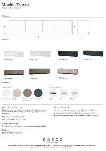 Mueble TV Diamond 3 P + 2 C lacado blanco 222*50*40 cm