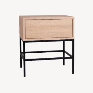 Mesita push 1 cajón chapa roble (PARA COLGAR EN LA PARED)