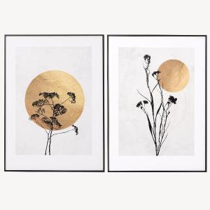 Lot de 2 tableaux avec cadres en bois 50*70 cm/unité.