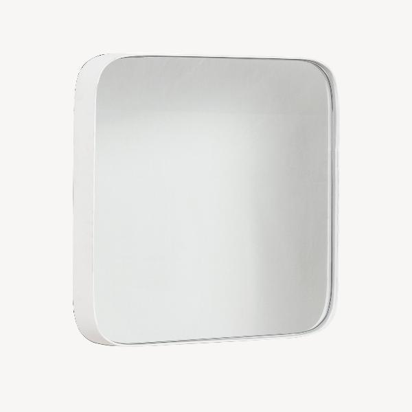ESPEJO METAL BLANCO. 41*41 CM