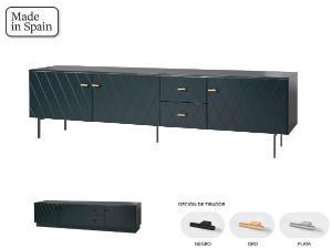 Mueble TV Diamond 3 P + 2 C lacado verde 222*50*40
