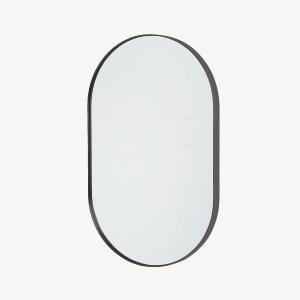 Oval mirror aluminum frame 100*60 cm