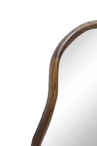 Irregular walnut wood mirror 90*60 cm
