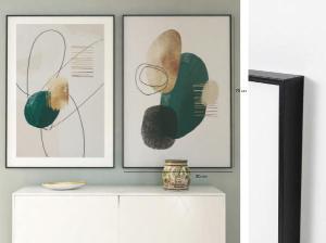 Set 2 cuadros con marco madera 50*70 cm/Ud.