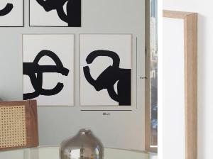 Set 2 cuadros con marco madera 50*70 cm/Ud.