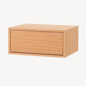 Mesita push 1 cajón chapa roble (PARA COLGAR EN LA PARED)
