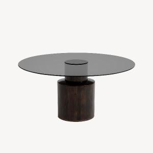 Mesa de centro en madera de mango y cristal