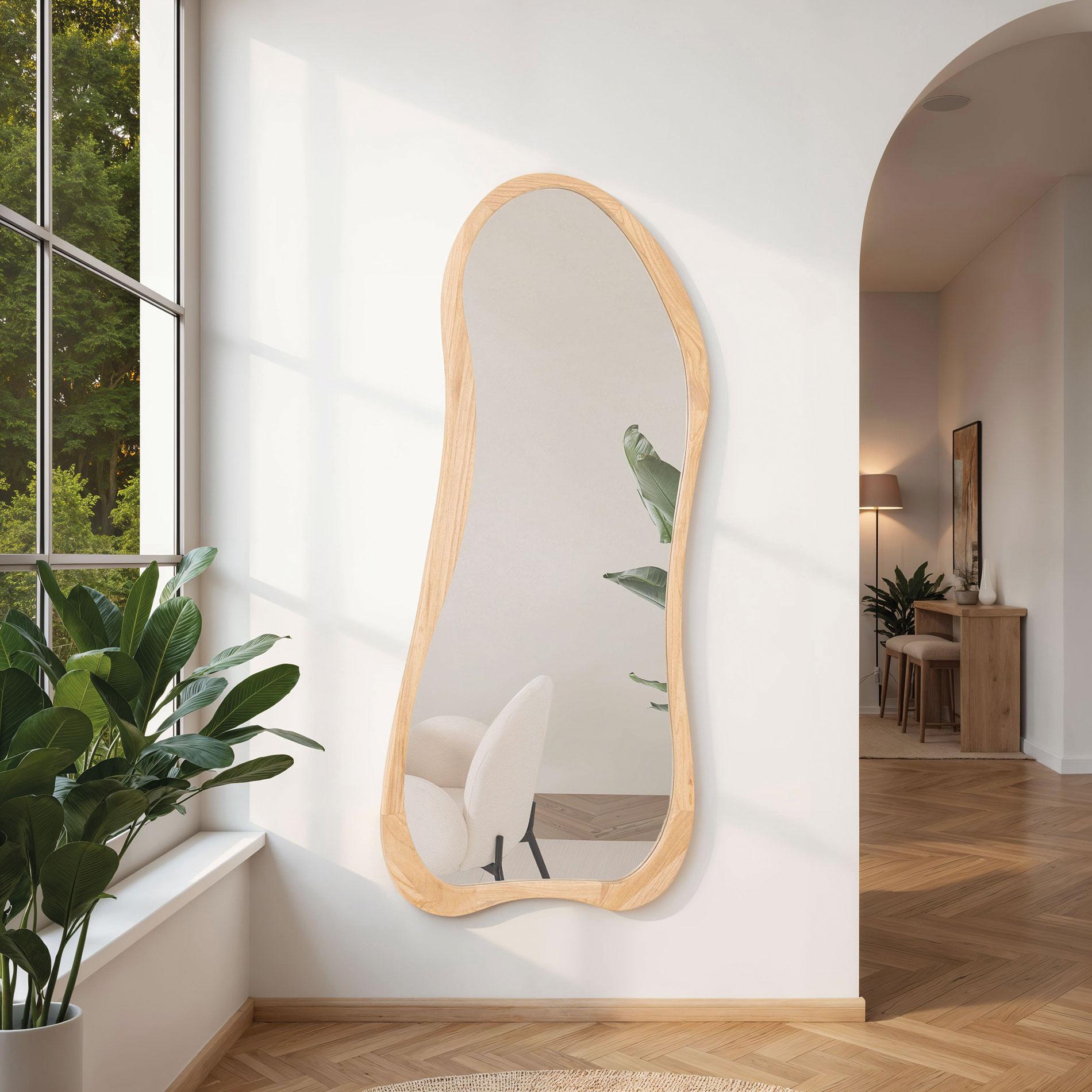 large mirror 180*80 cm, oak wood frame