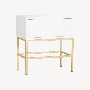 COMODA PUSH 4 C. LACADO BLANCO, BASE METAL ORO. 100*95*40 CM
