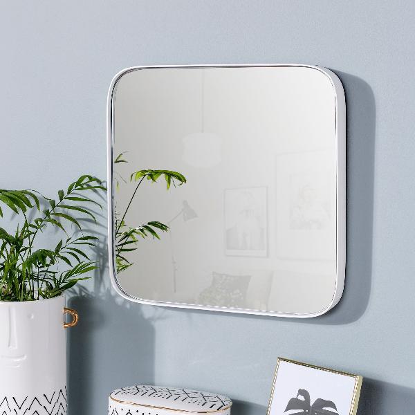 ESPEJO METAL BLANCO. 41*41 CM