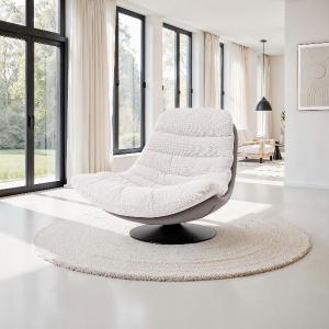 SILLON ARTI GIRATORIO 360º. TAPIZADO GRIS JASPEADO Y EXTERIOR BEIGE (ANTIMANCHAS, IGNIFUGO, ANTIARAÑAZOS MASCOTAS) 92*110*78 CM