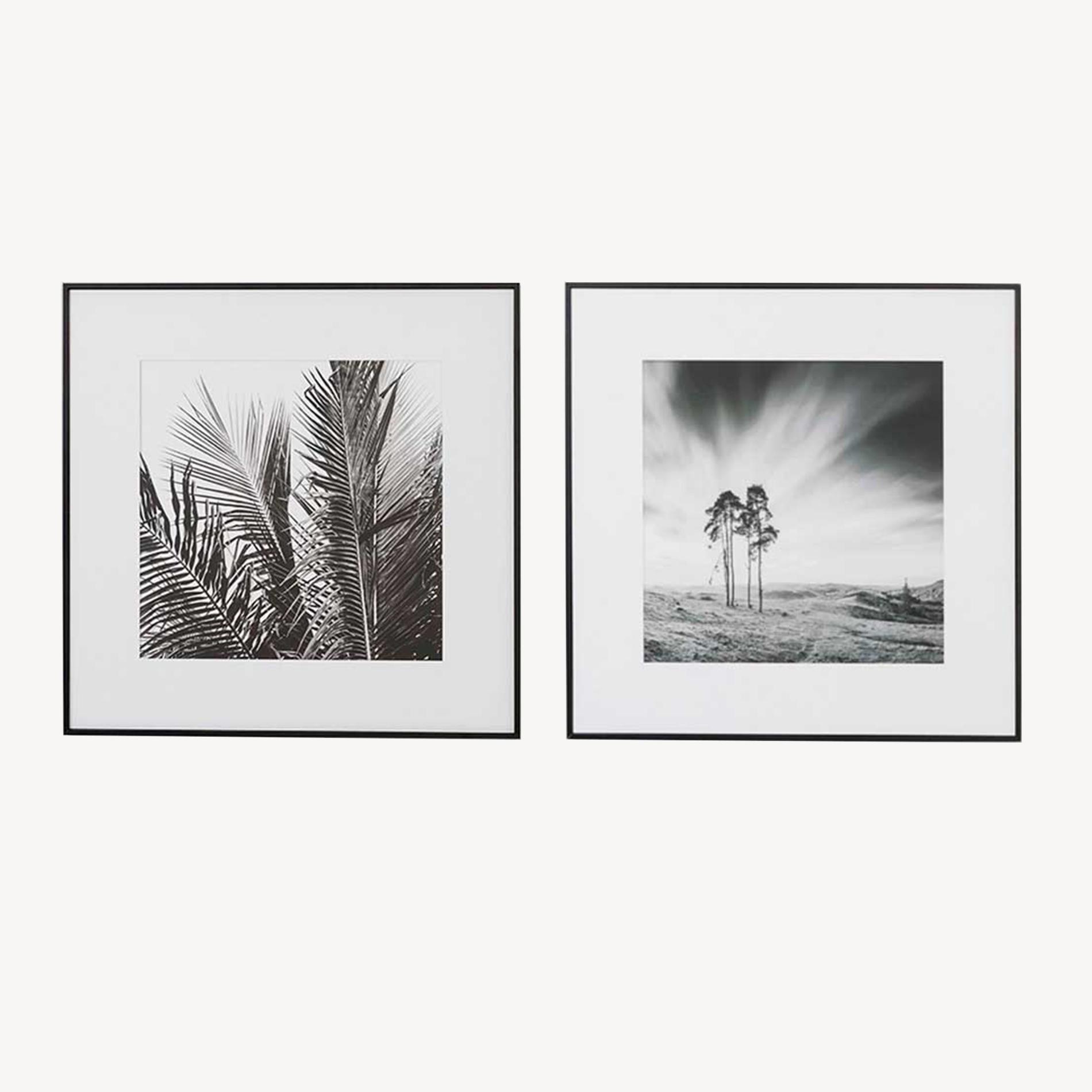 Set of 2 pictures with wooden frame 50*70 cm/unit.