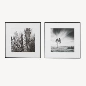 Set of 2 pictures with wooden frame 50*70 cm/unit.