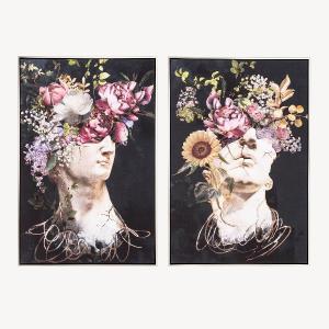 Set of 2 oil paintings with wooden frame 60*90 cm/unit.