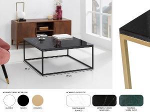 Mesa de centro metal y tapa de mármol