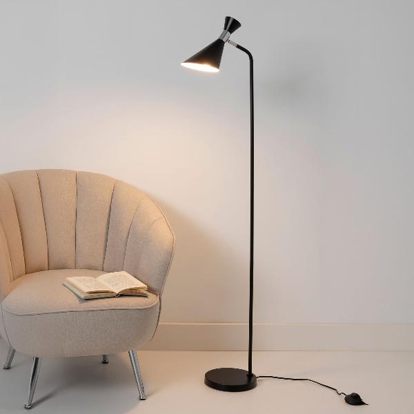 LAMPARA SUELO METAL NEGRO 140*35*28 CM