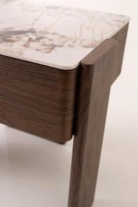 Gio coffee table, walnut veneer and porcelain, 60 cm