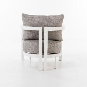 AVA outdoor set in white and beige fabric