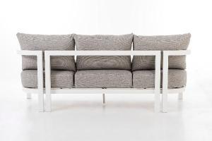 AVA outdoor set in white and beige fabric