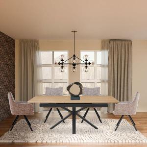 Extendable oak veneer table 160/200*90*75 cm