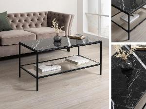 Mesa de centro de metal y tapa mármol 90 cm