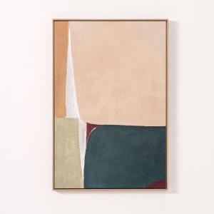 Set of 2 oil paintings 60*90*3.5cm, oak-colored wooden frame