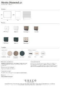 Mesita Diamond 2 C lacado perlado 51*50*34