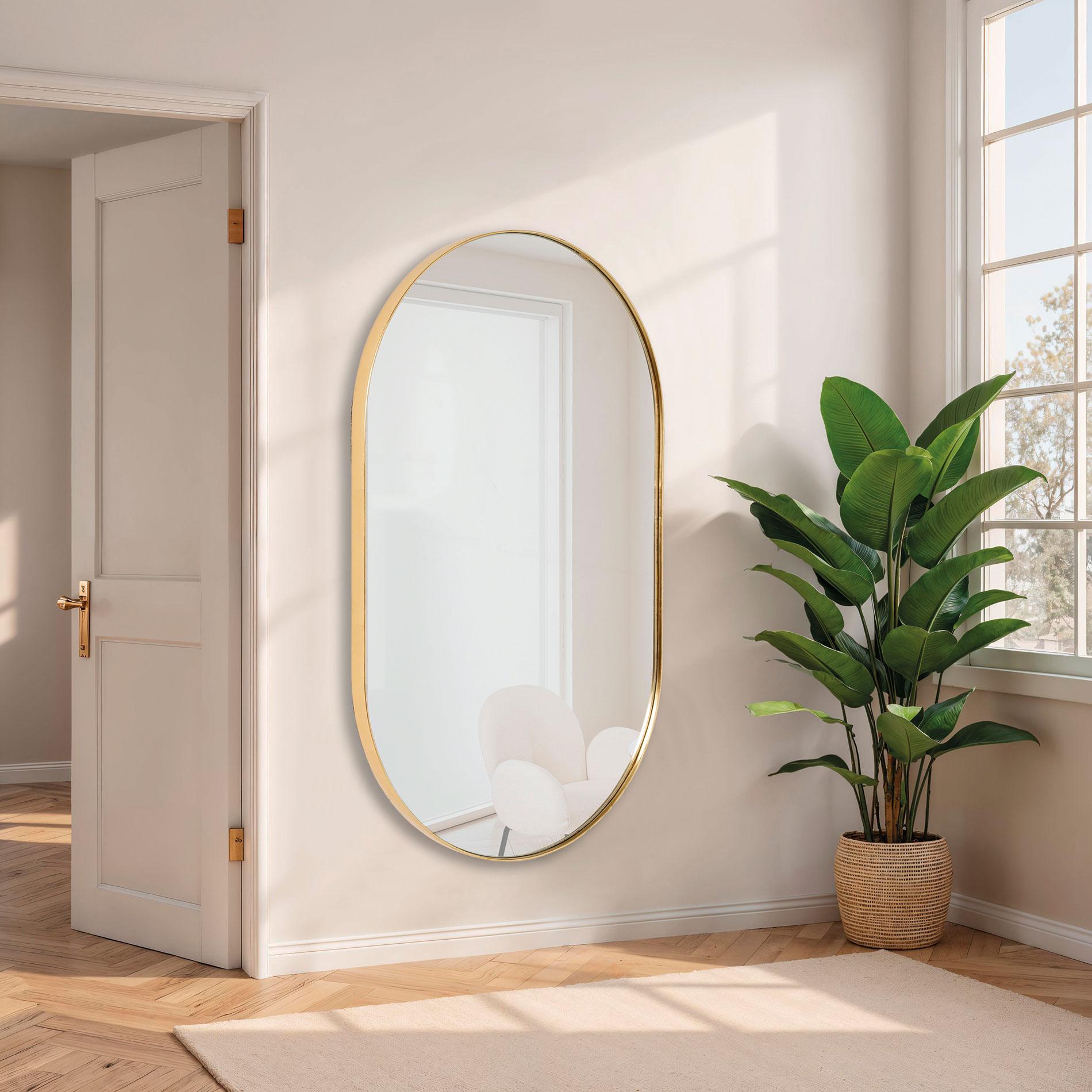 Oval mirror 150*80 cm gold aluminum frame