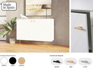 Consola Diamond 2 P lacado blanco 121*80*40 cm
