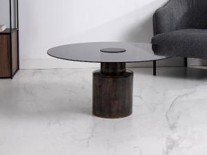 Mesa de centro en madera de mango y cristal