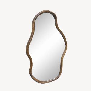 Irregular walnut wood mirror 90*60 cm