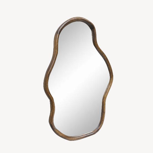 ESPEJO FORMA IRREGULAR MADERA NOGAL 90*60 CM