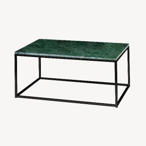 Tavolino da caffè in metallo con piano in marmo 90*50*48 cm