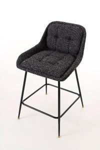 Taburete Belmont giratoria 360º, tapizado gris